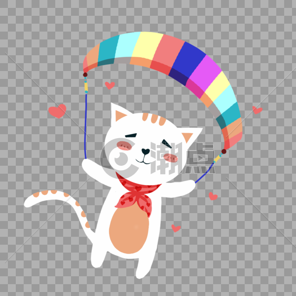 降落伞猫咪图片素材免费下载