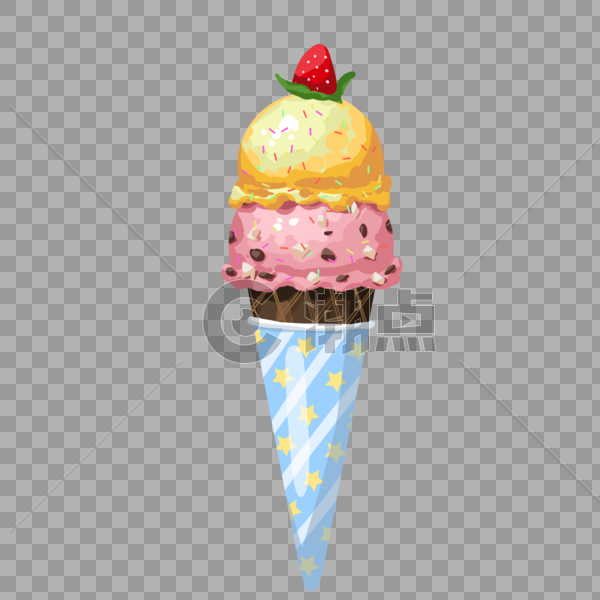 双色冰淇淋球图片素材免费下载