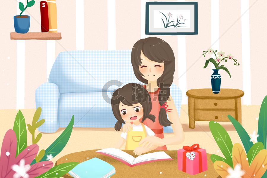 母亲节之母女阅读快乐时光图片素材免费下载