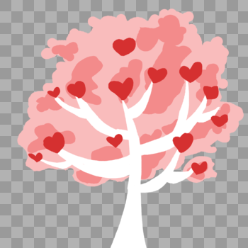 粉色爱心树图片素材免费下载