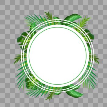 圆形植物边框装饰图片素材免费下载