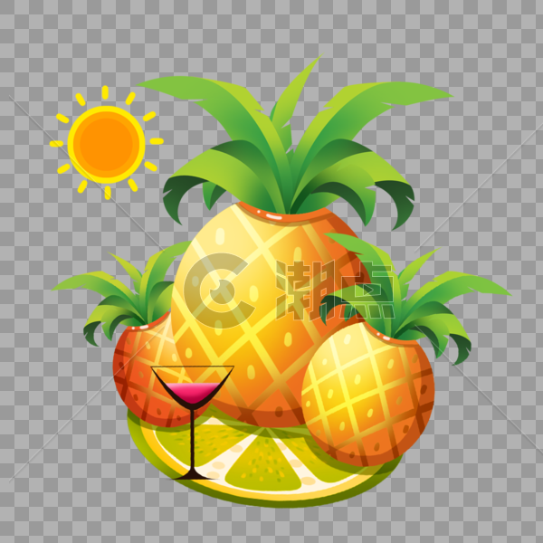 夏季菠萝装饰图片素材免费下载