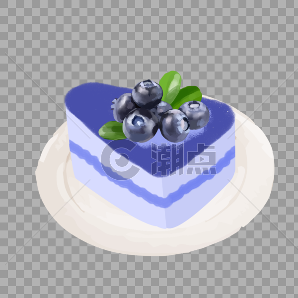 手绘蓝莓蛋糕甜点图片素材免费下载