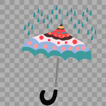 创意多彩雨伞插图图片素材免费下载