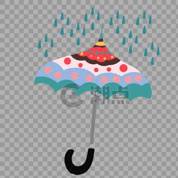 创意多彩雨伞插图图片素材免费下载