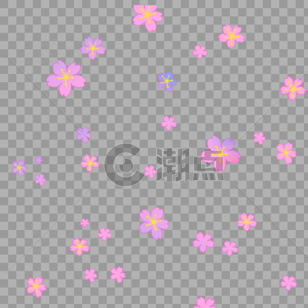 粉色樱花漂浮元素图片素材免费下载