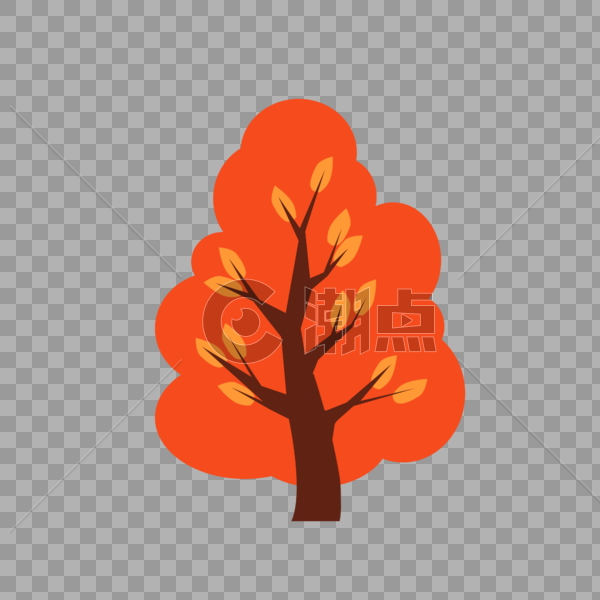 红色叶子的树图片素材免费下载