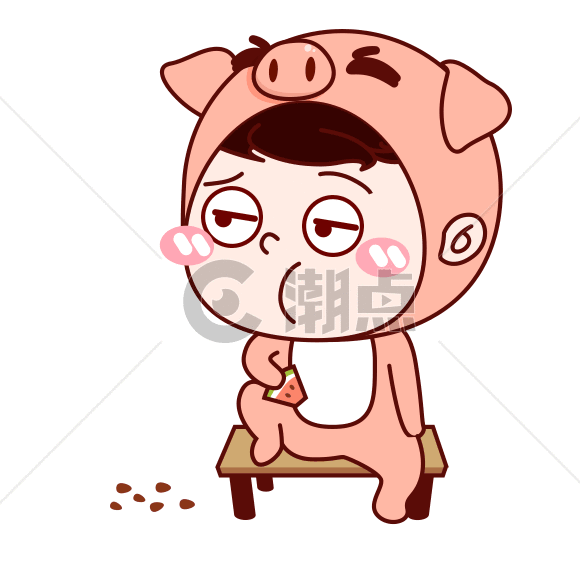 小猪人物卡通 gif图片素材免费下载