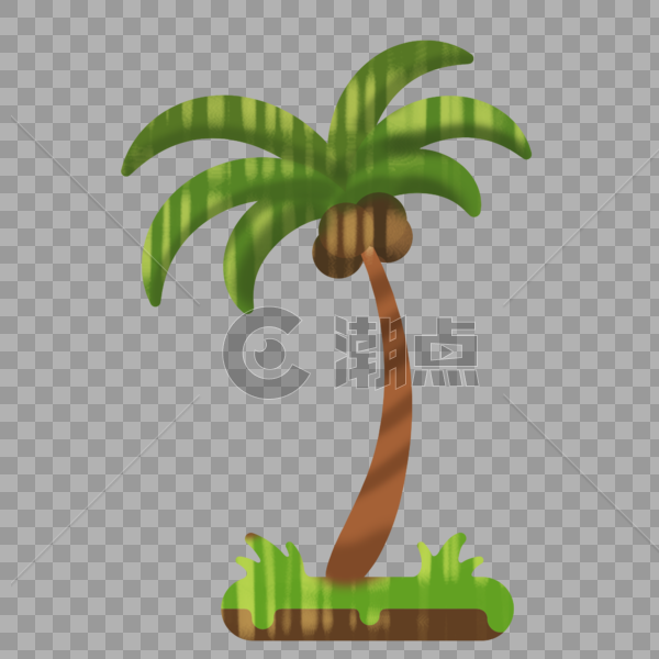 创意装饰椰子树插图图片素材免费下载
