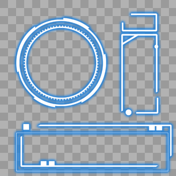 科技发光蓝色边框图片素材免费下载