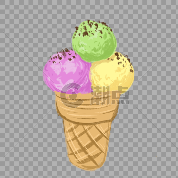 卡通手绘美味甜品彩色冰淇凌图片素材免费下载