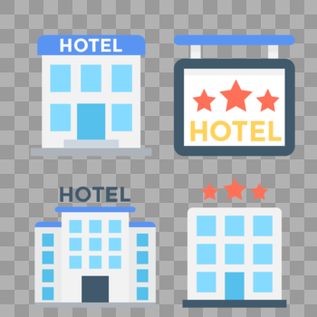 建筑物旅馆图标免抠矢量插画素材图片素材免费下载