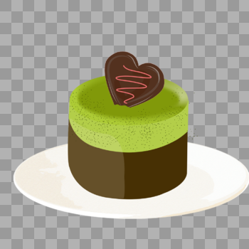 手绘抹茶蛋糕巧克力蛋糕甜点图片素材免费下载