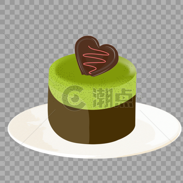 手绘抹茶蛋糕巧克力蛋糕甜点图片素材免费下载