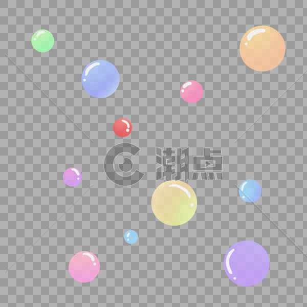 彩色圆形可爱六一儿童节气泡图片素材免费下载