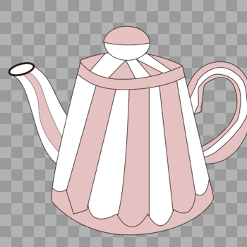 粉色手绘可爱茶壶图片素材免费下载