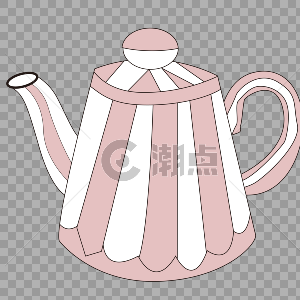 粉色手绘可爱茶壶图片素材免费下载