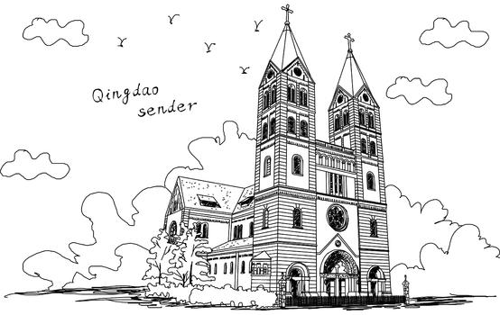 青岛圣弥厄尔教堂图片素材免费下载