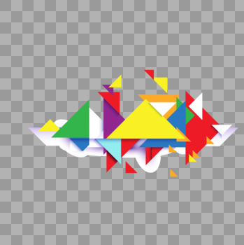 彩虹色三角几何图案图片素材免费下载