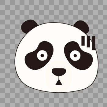 熊猫惊讶表情头像图片素材免费下载