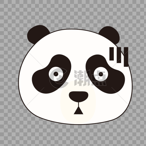 熊猫惊讶表情头像图片素材免费下载