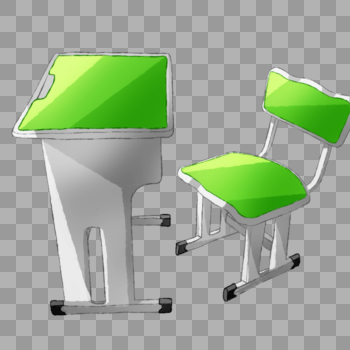 绿色单人课桌椅子图片素材免费下载