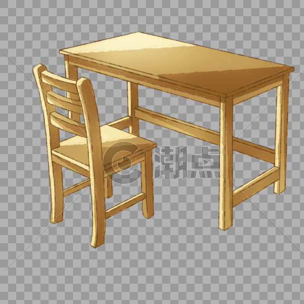 木头课桌椅子图片素材免费下载