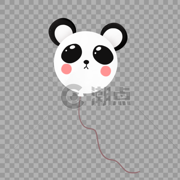 黑白可爱熊猫气球图片素材免费下载