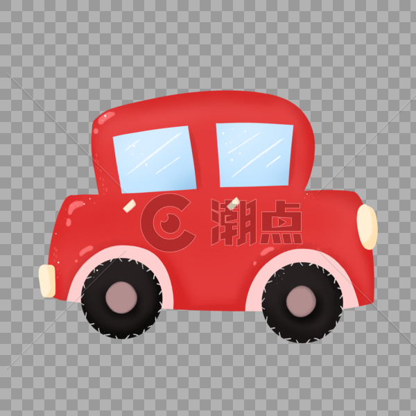 红色鲜艳玩具车图片素材免费下载