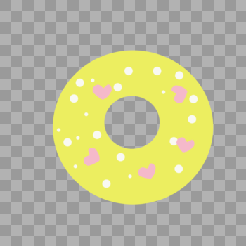 黄色爱心甜甜圈图片素材免费下载