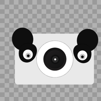 卡通熊猫照相机图片素材免费下载