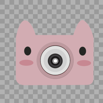 可爱小猪照相机图片素材免费下载