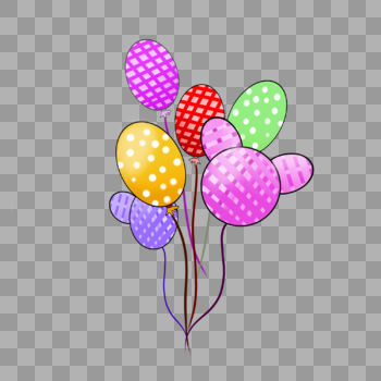 彩色波点装饰气球图片素材免费下载