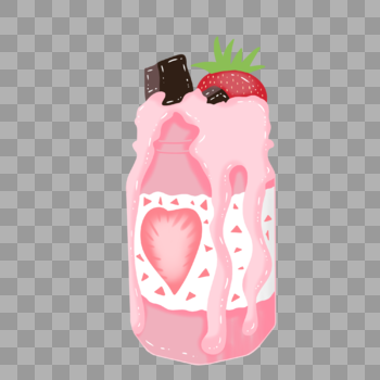 粉色草莓巧克力冰饮图片素材免费下载