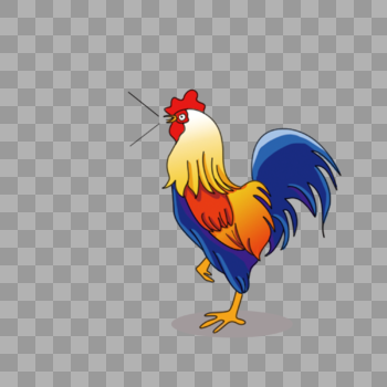 色彩斑斓的大公鸡图片素材免费下载