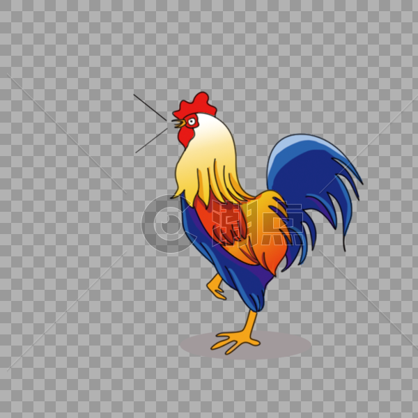 色彩斑斓的大公鸡图片素材免费下载