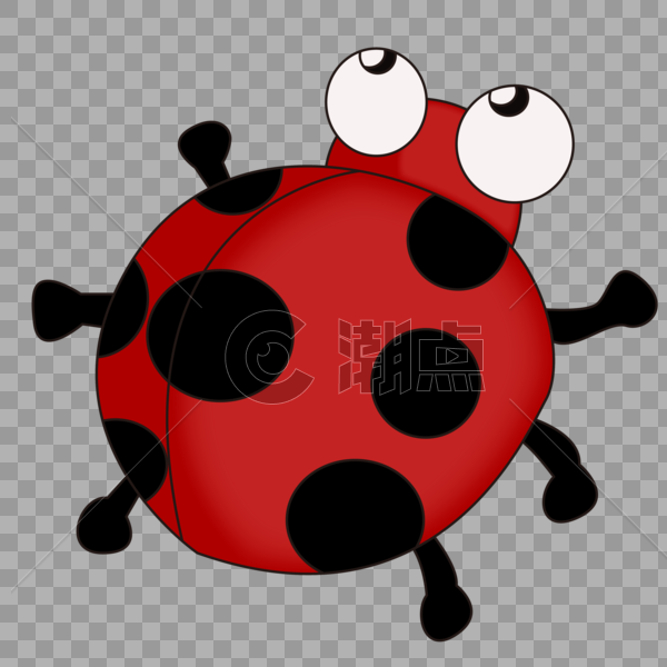 红色黑点瓢虫卡通手绘小昆虫图片素材免费下载