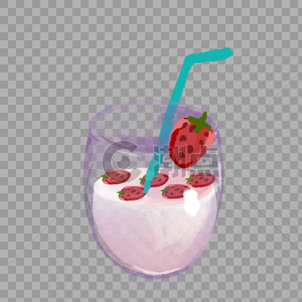 夏天草莓奶昔酸奶图片素材免费下载