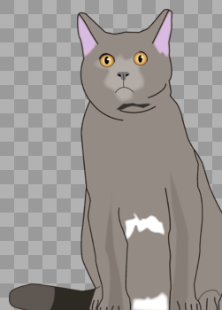 灰色可爱猫咪蓝猫卡通动物图片素材免费下载