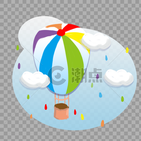 反恐同日彩虹热气球图片素材免费下载