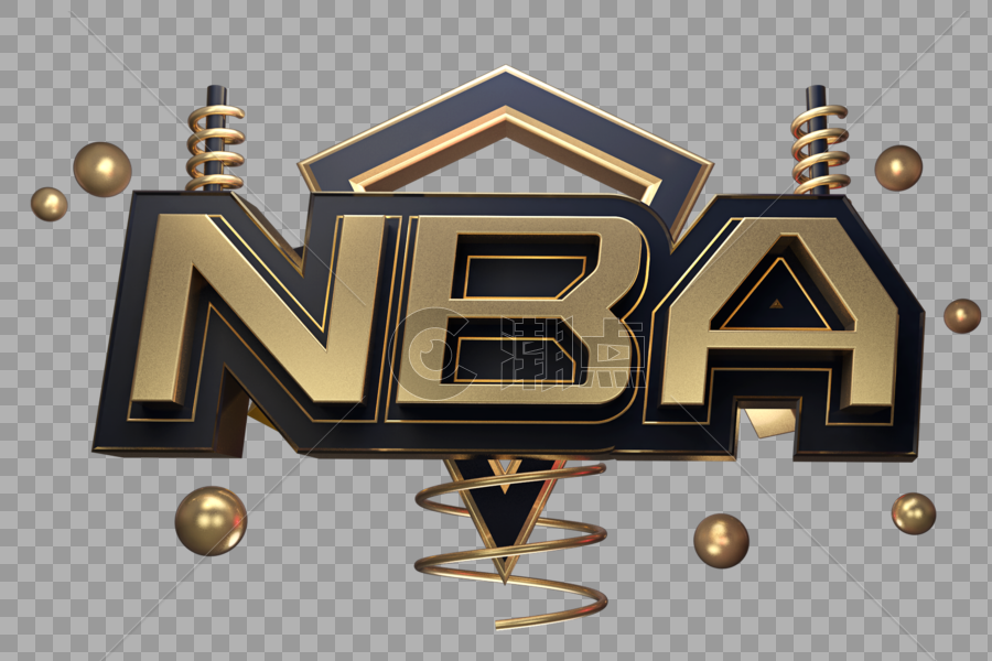 NBA创意立体字体设计图片素材免费下载