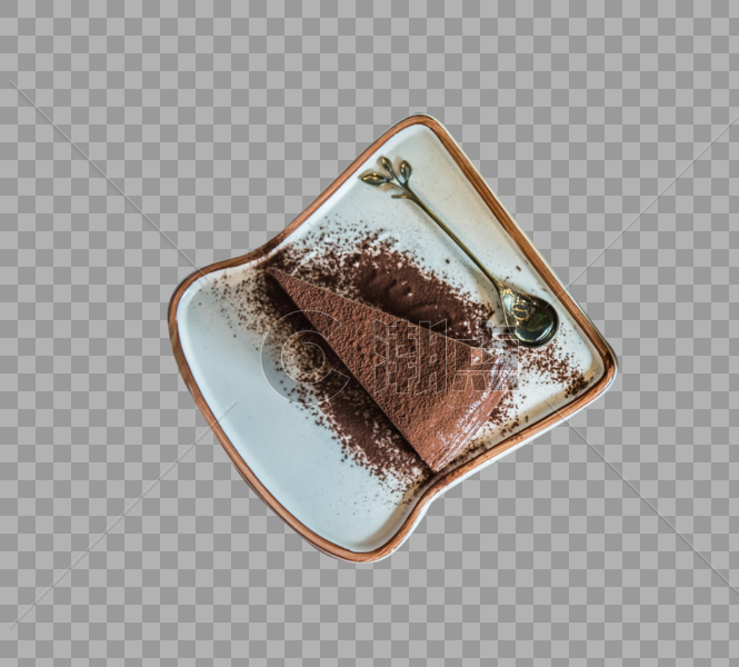 巧克力蛋糕和勺子图片素材免费下载