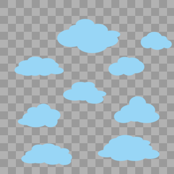 不同形状矢量云朵图片素材免费下载