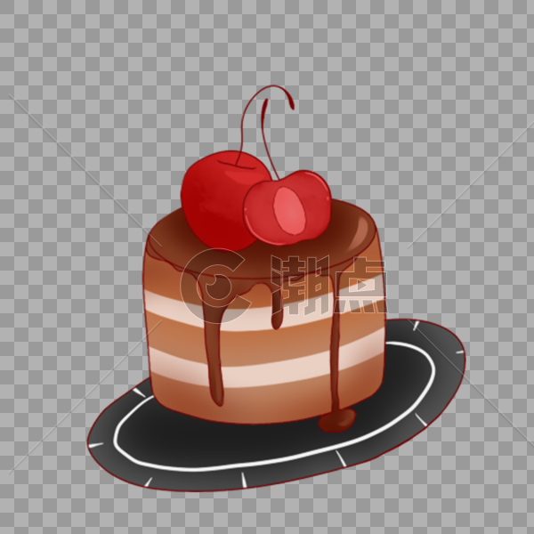 创意樱桃巧克力蛋糕图片素材免费下载