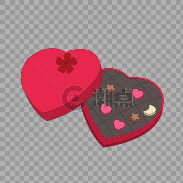 红色心形巧克力元素图片素材免费下载