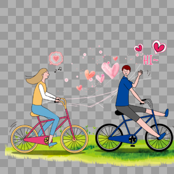 骑单车的情侣图片素材免费下载