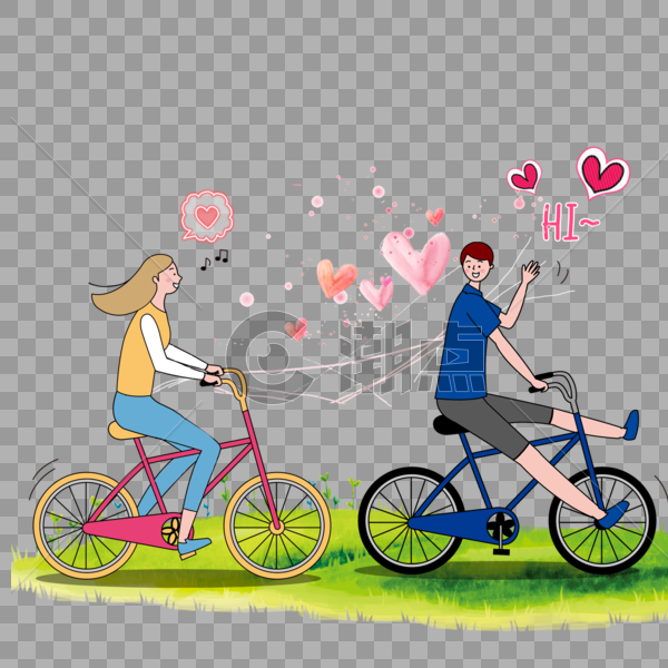 骑单车的情侣图片素材免费下载