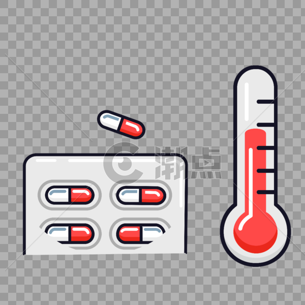 体温计药物图标免抠矢量插画素材图片素材免费下载