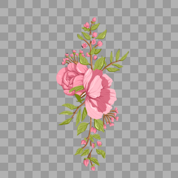 手绘粉红花朵图片素材免费下载