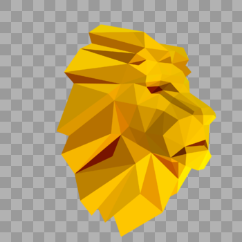 晶状狮子侧面黄色头像图片素材免费下载